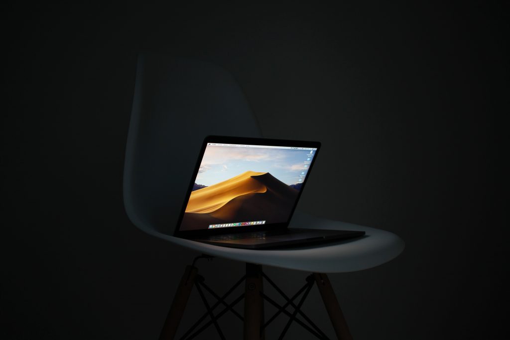 MacBook Pro on chair